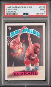 1987 GARBAGE PAIL KIDS STICKERS #322A K.O.'D KARL STICKERS PSA - Picture 1 of 2