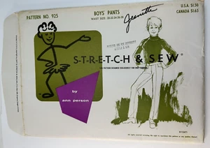 Stretch & Sew Sewing Pattern Ann Person Boys Pants #925 UNCUT Waist 20-28 Evens - Picture 1 of 4