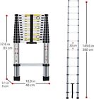 Nestling Teleskopleiter 3,8m, Leiter Ausziehbar Aluminium, Mehrstufiger Sicherhe