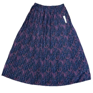 Modcloth Womens NEW Pleated metallic striped paisley maxi skirt boho goth XL - Picture 1 of 5