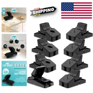 Reusable Snap Traps for Rats & Mice – Set of 8 Classic Indoor Outdoor Pest Traps - Picture 1 of 10