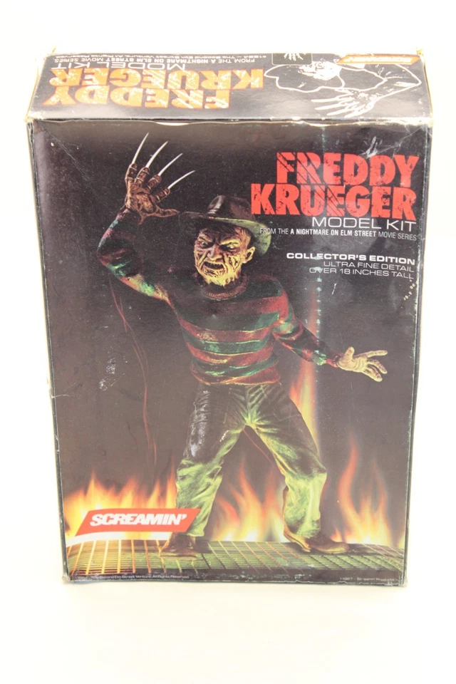 Vintage 1984 FREDDY KRUEGER 1/4 SCALE VINYL MODEL KIT SCREAMIN' Complete in Box - Image 1 of 3