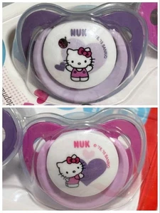 Juego de chupetes Hello Kitty NUK 6 18 meses tapa con licencia Sanrio incluida rara Japón - Imagen 1 de 5