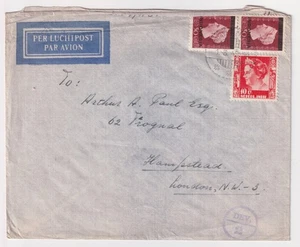 WW2 Indonesien nach London Brief Zensur RAAD v/h RECHTSHERSTEL INDONESIE Gütesiegel - Bild 1 von 4