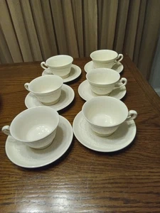  Vintage Wedgwood Patrizier Elfenbein 12 Stück Set mit je 6 Tassen & Untertassen - Bild 1 von 4