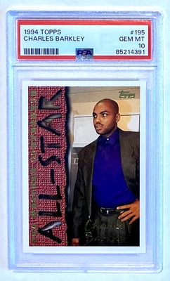 1994-95 Topps NBA All-Star Charles Barkley #195 PSA 10 (POP 6!) Classic 90s HOF - Image 1 of 3
