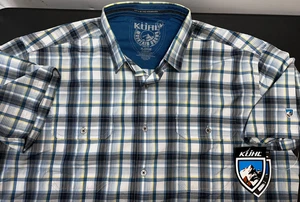 Kuhl Eluxur Mountain Grown Button Up Wanderhemd Herren Gr: XL grau blau - Neu mit Etikett - Bild 1 von 16
