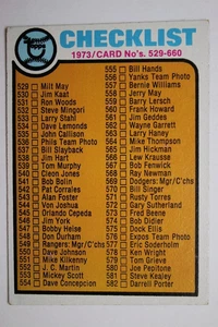 1973 Topps Baseball Checklist #588 Unmarked - Picture 1 of 2