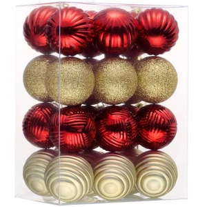 1,6 kleiner Weihnachtsschmuck Baumschmuck Set, 24 kt Rot und Gold Splitter... - Bild 1 von 6