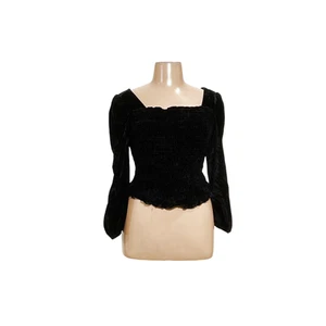 Schwarze Samtbluse von Torrid – Damengröße 2 - Bild 1 von 4