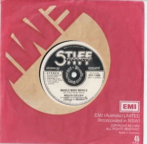 WRECKLESS ERIC Whole Wide World AUSSIE 7" VINYL 70s NEW WAVE Stiff Label - Picture 1 of 1