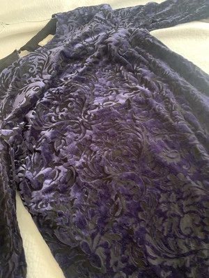 Vestido para mujer eci de terciopelo púrpura manga campana Burnout caprichoso Y2K Boho M Club Foto 1 de 4