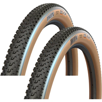 2 Pack Maxxis Ikon Tire 26 x 2.2 Tubeless Folding Black/Dark Tan Dual EXO - Image 1 of 2