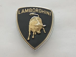 LAMBORGHINI BLACK Bonnet hood enamel metal emblem 55 x 65 mm. - Picture 1 of 5