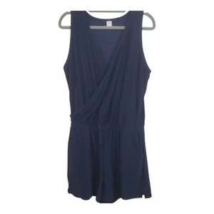 Old Navy Breathe ON Cross-Front V-Neck Romper NWT Blue Size Medium Lightweight - Picture 1 of 12