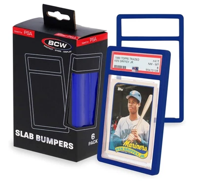 BCW - Paquete de 6 parachoques de tarjetas graduadas para losas de tarjetas de tamaño estándar PSA - Elige el color Foto 1 de 2