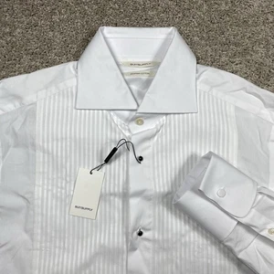 Suitsupply Tuxedo Shirt Mens 16 40 Tailored Fit White Plisse Formal H929516 - Picture 1 of 10