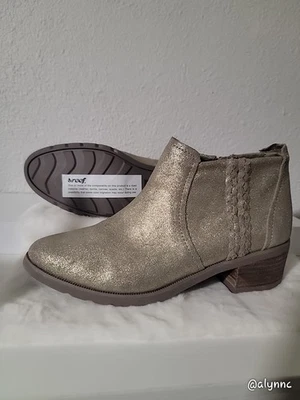 Reef NUEVO Botines Voyage Textura Metálica Tacón Bloque Cierre Cremallera Botines 6 Foto 1 de 4