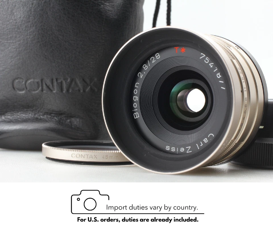 [Top MINT w/ Hood] Contax Carl Zeiss Biogon T* 28mm f/2.8 Lens G1 G2 From JAPAN - Image 1 of 4