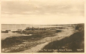 1939 Postcard John o' Groats Pier and Beach Scotland Raphael Tuck. - Picture 1 of 2