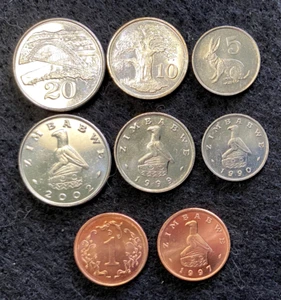 Zimbabwe 4 Coins Set 1, 5, 10, 20 Cents UNC World Coins - Picture 1 of 1