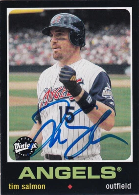 Tim Salmon 2002 Upper Deck Vintage UD FIRMADO Ángeles AUTOGRAFIADO RARO Foto 1 de 2