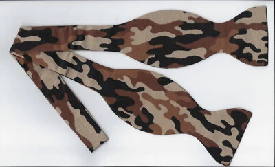 Pajarita Camuflada, Tonos de Postre Marrón, Regalo Militar, Veteranos, Pajarita Auto-ata Foto 1 de 4