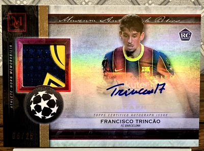 2020-21 Topps Museum Collection UEFA Patch Auto /25 Francisco Trincao MAR-FTR - Image 1 of 2