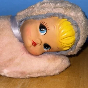 Vintage Rubber Face GUND Baby Doll Pink Plush Body 12” Stuffed - Picture 1 of 14