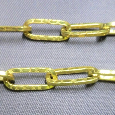 RINGKETTE (5 M) 2MM  STAHL 5KG 20MMx10MM vermessingt gehammert Zierkette Gold - Bild 1 von 3