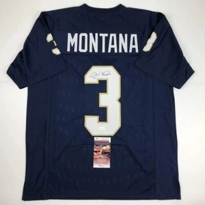 Autographed/Signed JOE MONTANA Notre Dame Blue College Football Jersey JSA COA - Picture 1 of 4