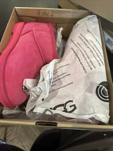 Uggs Big Kids Ultra Mini Sheepskin Boots Pink 'Berry' Youth Sz 5 Uk 4 Brand New - Picture 1 of 8