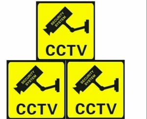 3 PCS Home CCTV Surveillance Security Camera Sticker Warning Decal Signs - Picture 1 of 5