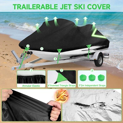 Trailerable Jet Ski Cover Waterproof for Yamaha WaveRunner EX Sport/Deluxe VX R - Image 1 of 4
