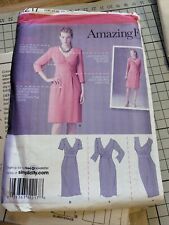 Simplicity 2217 Sewing pattern Amazing Fit Dress 16 - 24 V Neck Woven UNCUT