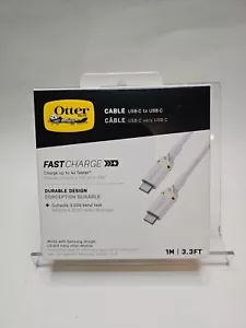 Authentic Otterbox Fast Charge Cable USB C to USB C - 1 Meter / 3.3 FT (White) - Picture 1 of 13