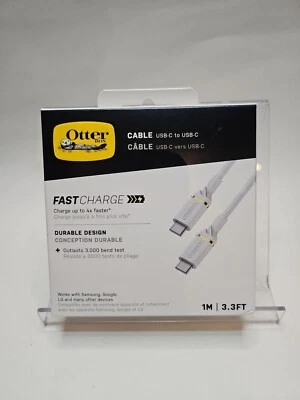 Authentic Otterbox Fast Charge Cable USB C to USB C - 1 Meter / 3.3 FT (White) - Image 1 of 4