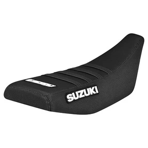 2003 SUZUKI RM60 gripper seat cover   all BLACK w/ BLACK ribs #115 LOGO - Picture 1 of 4