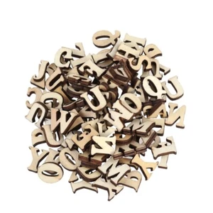 50PCS Unfinished Wooden Capital Letters Alphabet Cutout Discs Assorted Styles - Picture 1 of 8