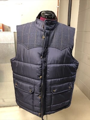 Мужской стеганый жилет Ted Baker London размер XXXL 46 дюймов темно-синий и шерстяной - Изображение 1 из 4