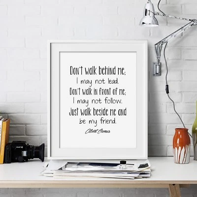 MY VINYL STORY Albert Camus Inspirational Wall Art Print Motivational Quote Poster Home Decor