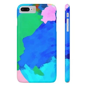 Abstract Pink and Blue Slim Phone Cases for iPhone 7-16 - Picture 1 of 95