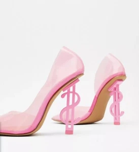 Money Money Money Transparent Stiletto Heels - Picture 1 of 5