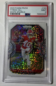 Tyreek Hill White Sparkle 2020 Panini Prizm No. 120, PSA 9, SSP, POP 1 !!!