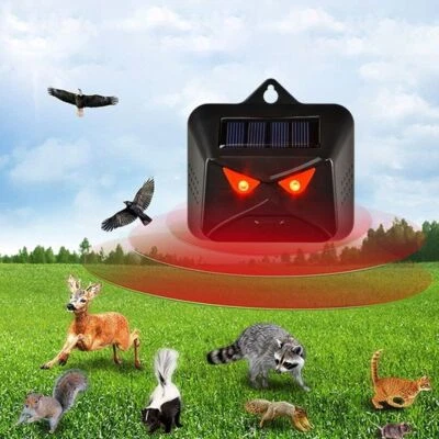 Ultraschall Vogelabwehr Solar Vogelschreck Mäuse Wölfe Schlangen Tiervertreiber - Bild 1 von 4