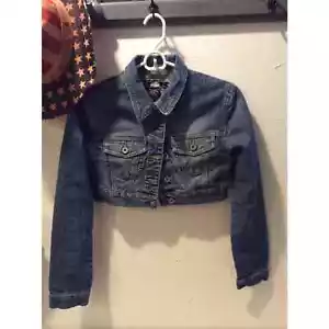 RAVE Jeans Cropped Jean Jacket Women size Medium - Picture 1 of 8