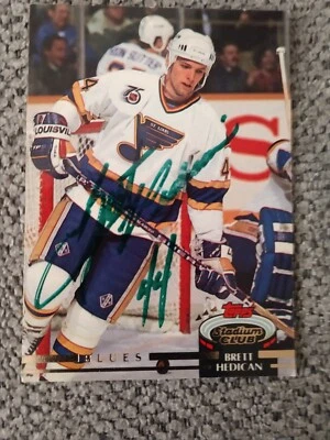 BRETT HEDICAN St Louis Blues 1992-93 Topps #203 Autograph w/ LOA - Image 1 of 2