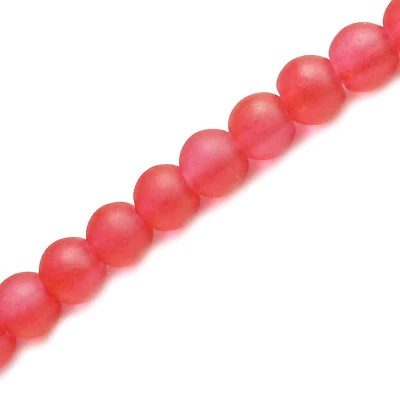 Glasperlen frost rund 4 mm Farbe himbeere ca. 200 Perlen Spacer nenad-design - Bild 1 von 4