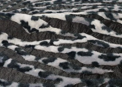 Baumwolle Webpelz Kunstfell Stoff Kurzhaar Schwarz Leo Deko Bekleidung Fasching - Bild 1 von 4