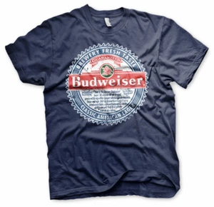 Budweiser American Lager Vintage Beer Anheuser Busch Männer Men T-Shirt Navy - Bild 1 von 2